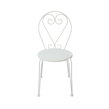 Bistro Unfoldable Wrought Iron Chair with Pattern Seat